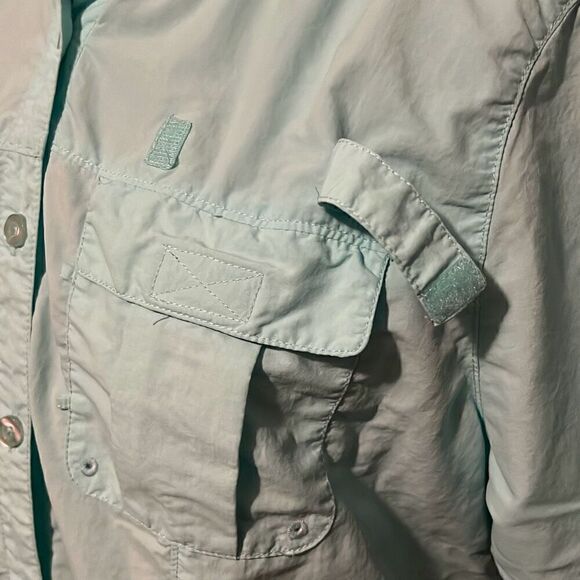 Swiss Alps Women's Blue Short Sleeve Button Down Fishing Shirt Size Medium - Picture 3 of 11